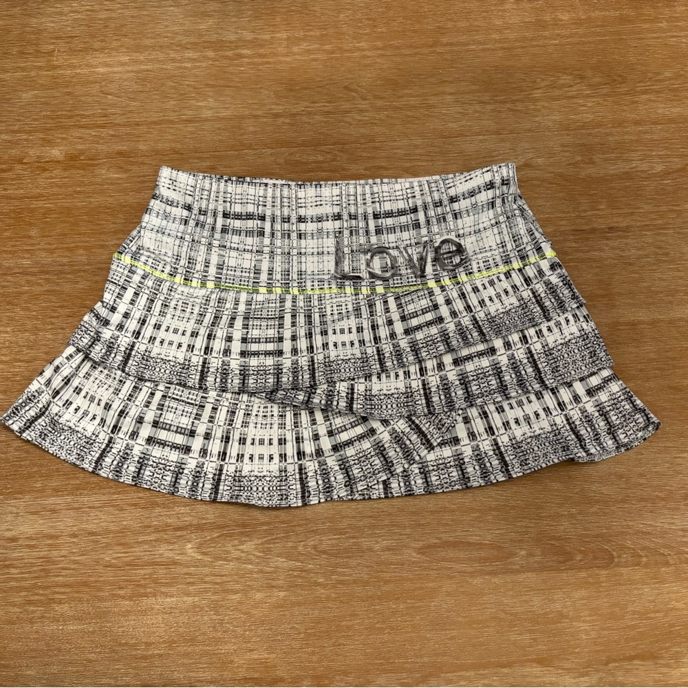 Lucky in Love Black and White Plaid Tennis Skirt